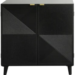 Online 2 Door Black Wooden & Metal Cabinet Good Quality Cabinets & Chests