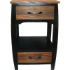 New 2 Drawer 1 Shelf Wood Side Table Fashion Accent Tables