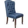 New Aahmad Blue Tufted Wing Dining Chair Featured Dining Chairs & Benches