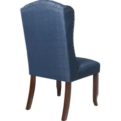 New Aahmad Blue Tufted Wing Dining Chair Featured Dining Chairs & Benches