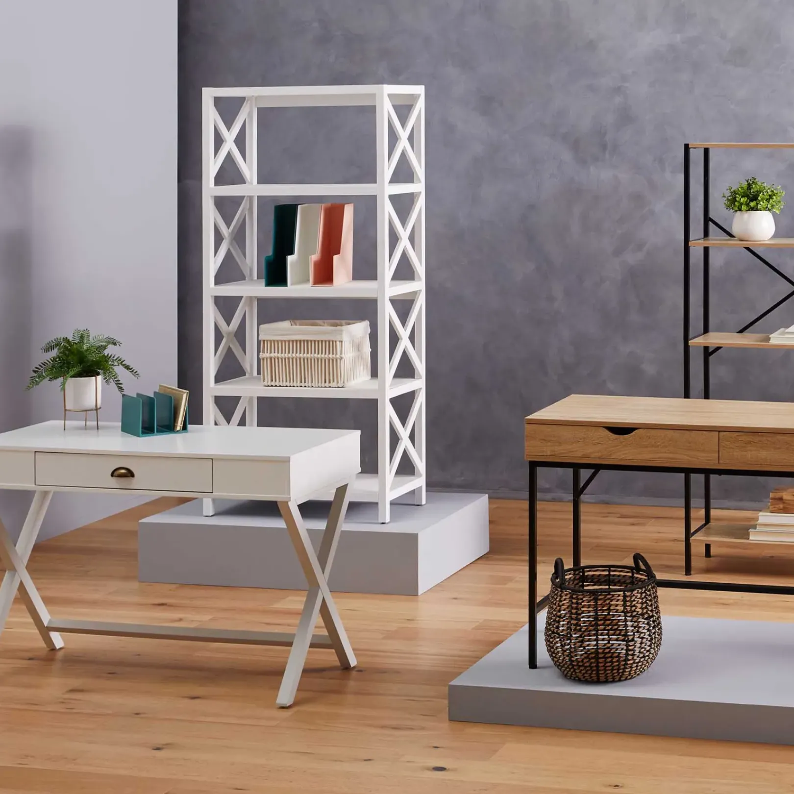 Clearance Adelaide White Bookshelf Gift Selection Office