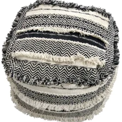 Hot Alex Handwoven Fringe Square Pouf Flash Sale Ottomans & Poufs