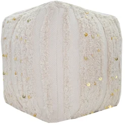 Hot Amala Sequin Tufted Pouf Premium Ottomans & Poufs