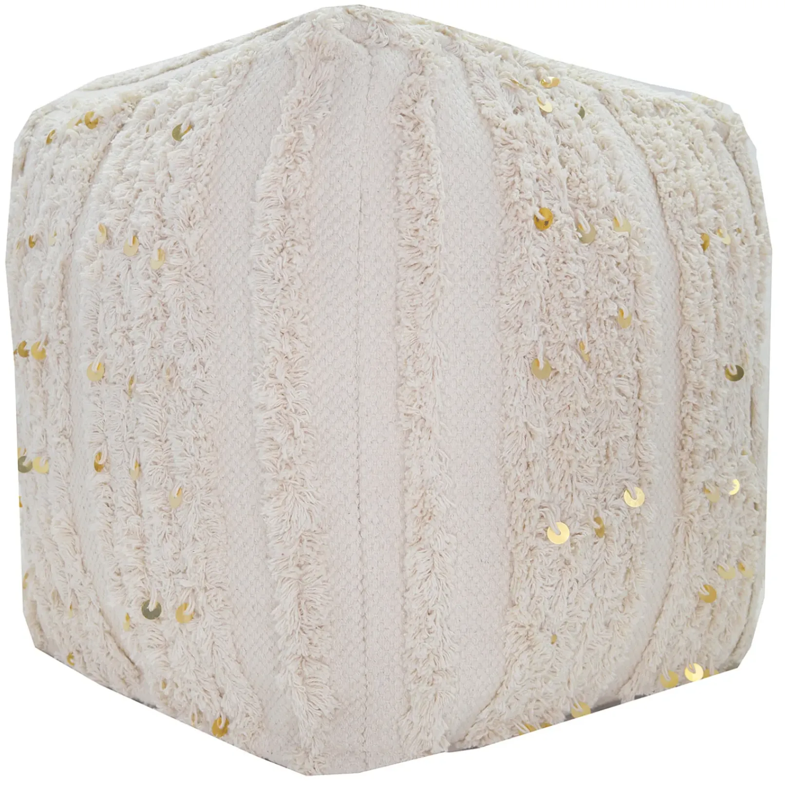 Hot Amala Sequin Tufted Pouf Premium Ottomans & Poufs
