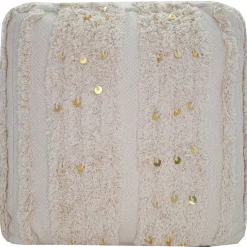 Hot Amala Sequin Tufted Pouf Premium Ottomans & Poufs