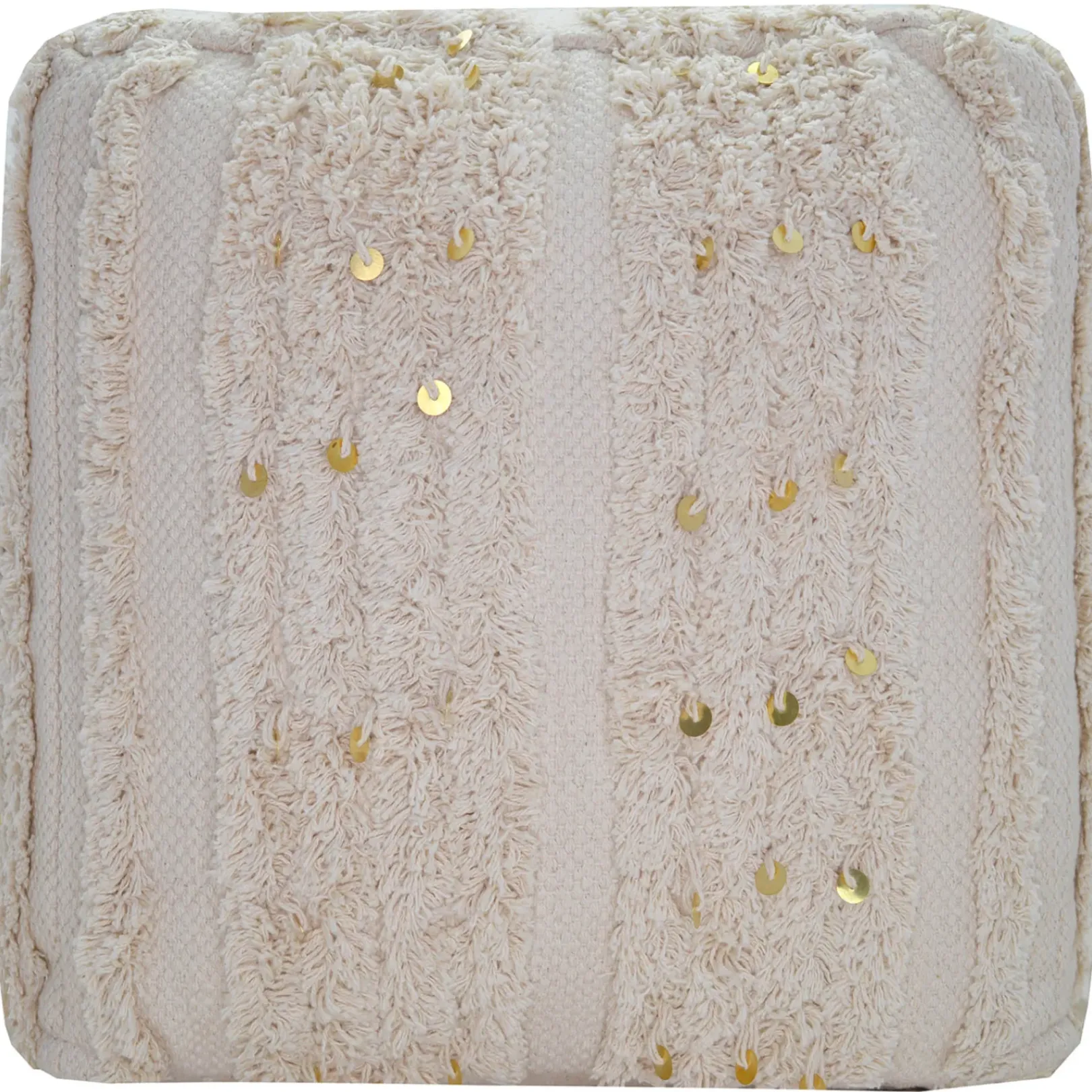Hot Amala Sequin Tufted Pouf Premium Ottomans & Poufs