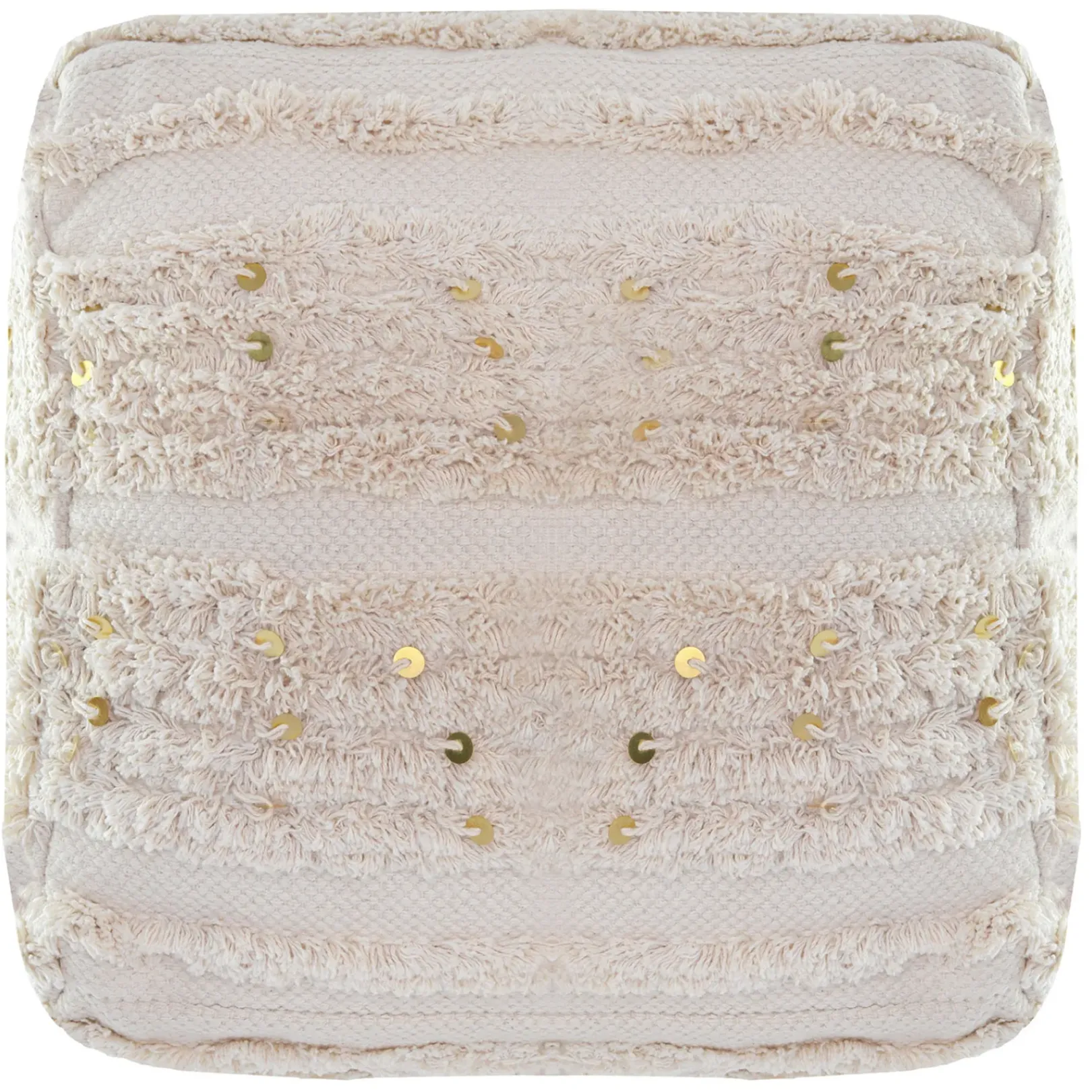 Hot Amala Sequin Tufted Pouf Premium Ottomans & Poufs
