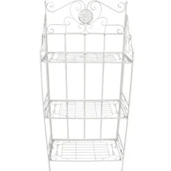 Online Antique White Metal Baker'S Rack With Folding Shelves, 51 Less Expensive Baker'S Racks & Bar Carts
