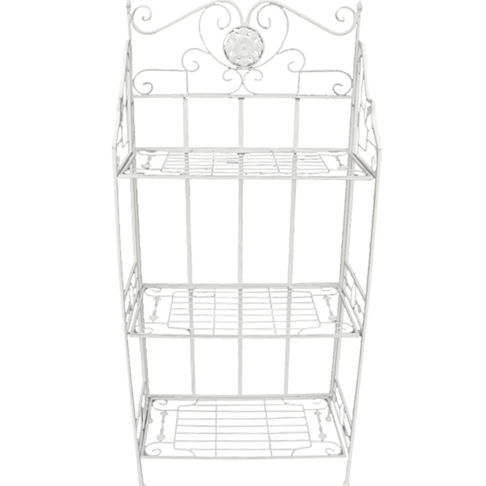 Online Antique White Metal Baker'S Rack With Folding Shelves, 51 Less Expensive Baker'S Racks & Bar Carts
