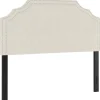 Belize Cream Nail Head Trim Queen Headboard Premium Bedroom
