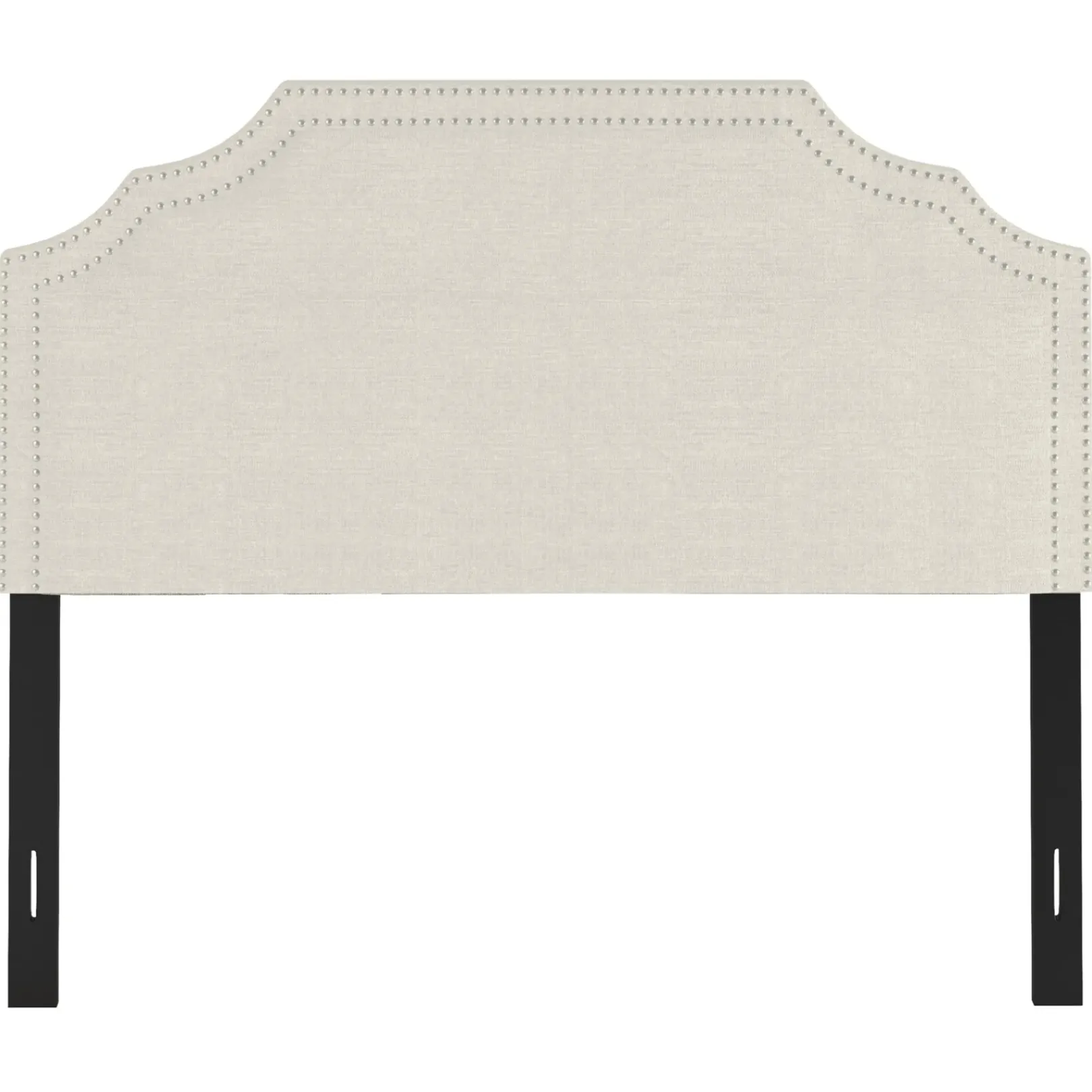 Belize Cream Nail Head Trim Queen Headboard Premium Bedroom