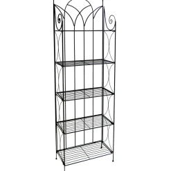 Hot Black 5 Tier Gothic Baker Rack With Metal Wire Shelves Promotion Baker'S Racks & Bar Carts