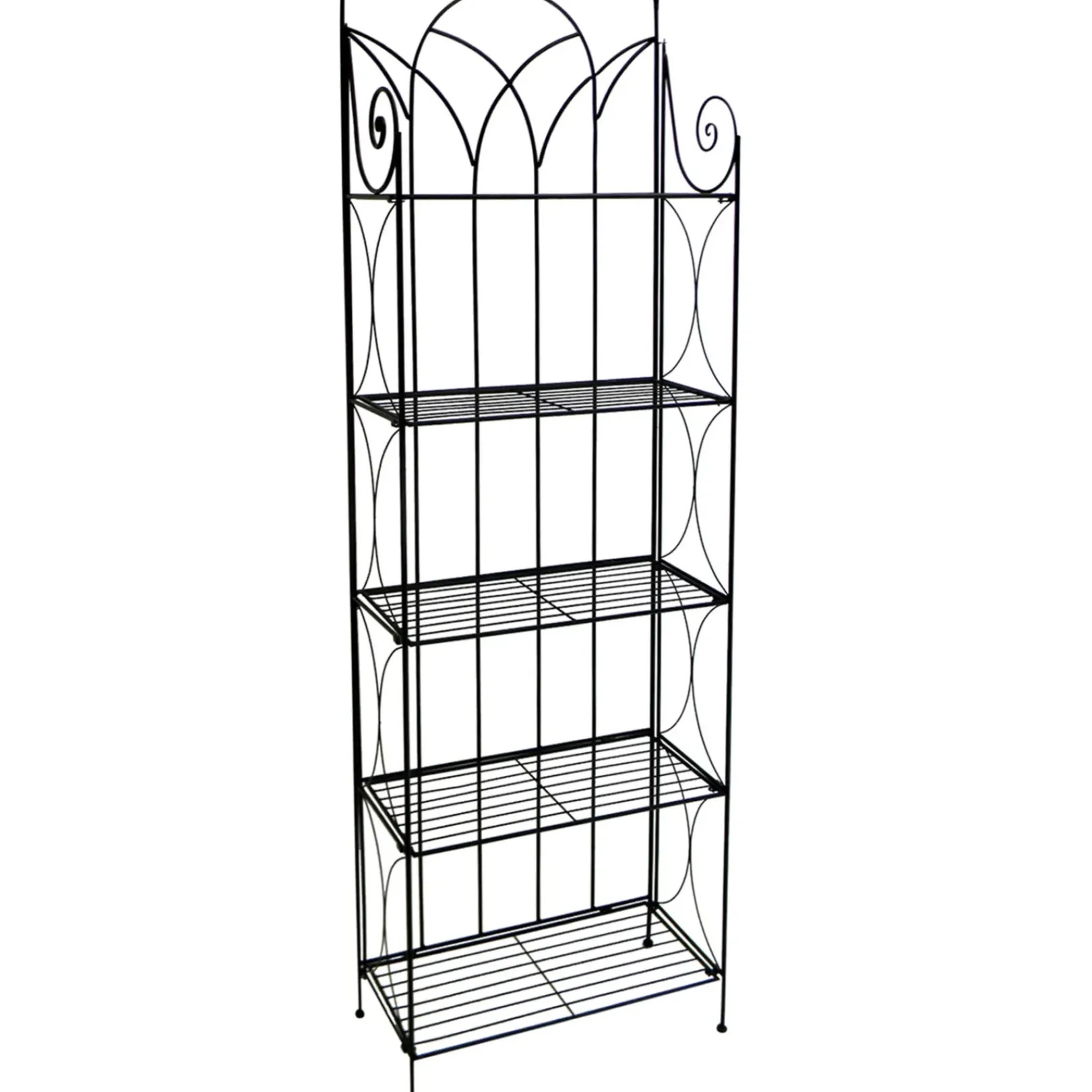 Hot Black 5 Tier Gothic Baker Rack With Metal Wire Shelves Promotion Baker'S Racks & Bar Carts