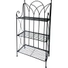New Black 3 Tier Gothic Baker Rack With Metal Wire Shelves Clearance Baker'S Racks & Bar Carts
