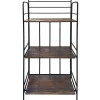 Discount Black 3 Tier Metal Baker Rack With Folding Wood Top Shelves Gift Selection Baker'S Racks & Bar Carts