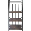Discount Black 4 Tier Metal Baker Rack With Folding Wood Top Shelves Gift Selection Baker'S Racks & Bar Carts