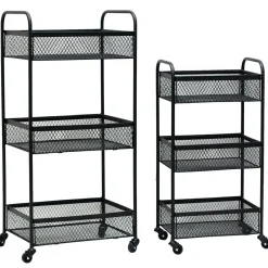 Online Black 3 Tier Metal Rolling Cart, 29 Good Quality Baker'S Racks & Bar Carts