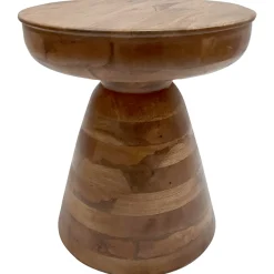 Clearance Brown Wooden Pedestal Accent Table, 16 18 Featured Accent Tables