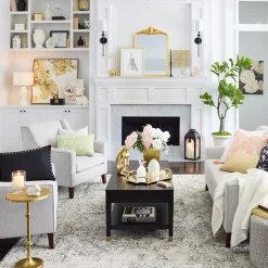 Discount Calvin Gold Metal Accent Table, 22 Opening Sales Accent Tables