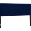 Discount Chandler Channeled Navy Velvet King Headboard Bargain Sale Bedroom