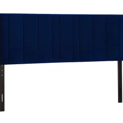 Discount Chandler Channeled Navy Velvet King Headboard Bargain Sale Bedroom