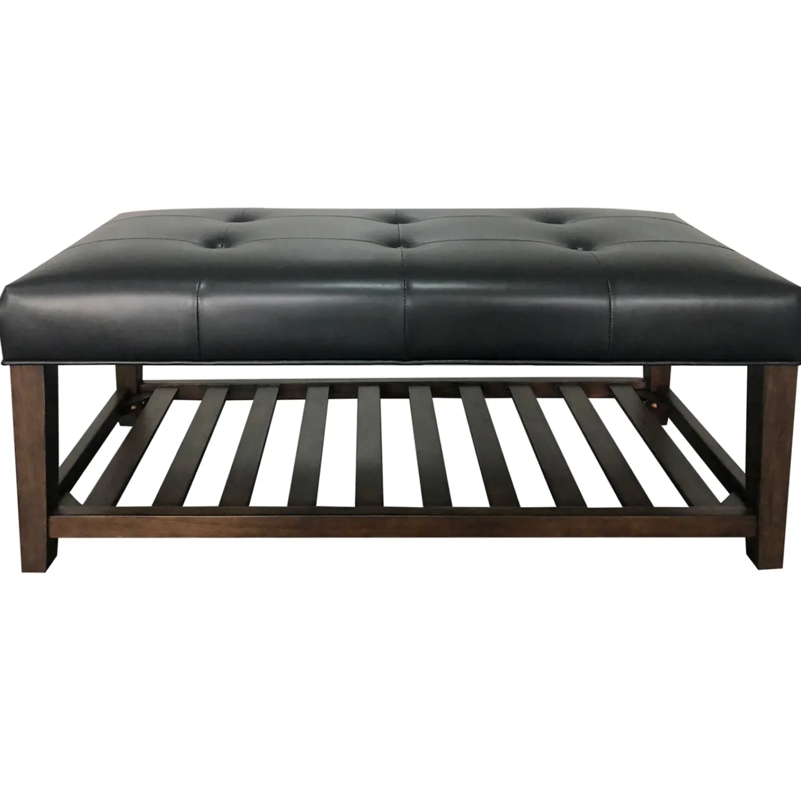New Collins Black Leather Bench Clearance Benches