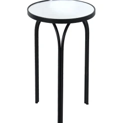 Clearance Colton Mirrored-Top Accent Table, Black Promotion Accent Tables