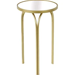 Discount Colton Mirrored-Top Accent Table, Gold Promotion Accent Tables