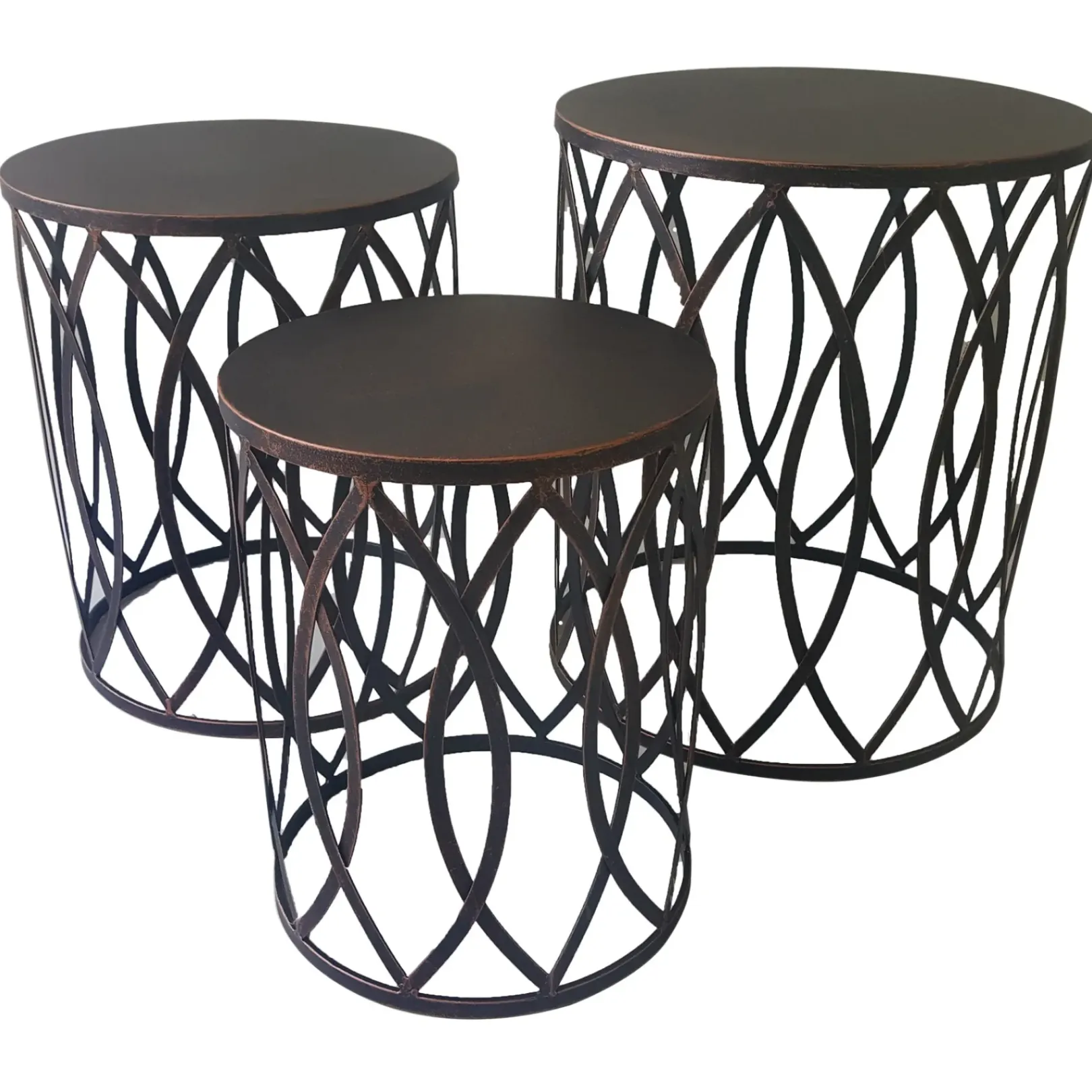 New Copper Round Metal Side Table, Large Promotion Accent Tables