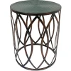 New Copper Round Metal Side Table, Small Bargain Sale Accent Tables