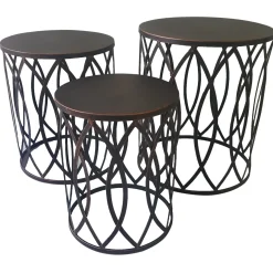 New Copper Round Metal Side Table, Small Bargain Sale Accent Tables