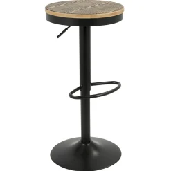 Outlet Dakota Adjustable Modern Industrial Black Barstool, 29 Promotion Barstools