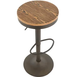 Clearance Dakota Adjustable Modern Industrial Antique Brown Barstool, 29 Fashion Barstools