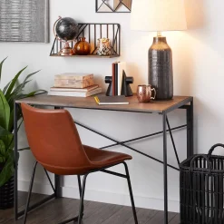 New Dakota Black & Brown Industrial Modern Office Desk Bargain Sale Office