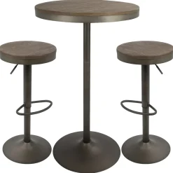 New Dakota 3-Piece Antique Bronze Dining Table Set Online Discount Dining Tables & Sets