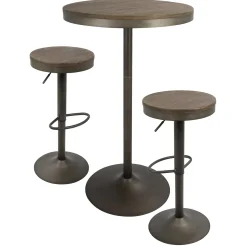 New Dakota 3-Piece Antique Bronze Dining Table Set Online Discount Dining Tables & Sets