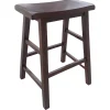 Outlet Dark Walnut Saddle Barstool 29 Kd Cheaper Barstools