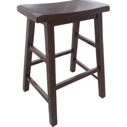 Outlet Dark Walnut Saddle Barstool 29 Kd Cheaper Barstools