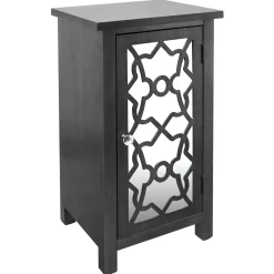 Clearance 1-Door Mirrored Silver Cabinet Exquisite Gifts Cabinets & Chests