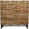Online 2-Door Wave Wood Carved Cabinet Clearance Cabinets & Chests