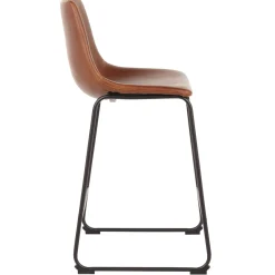 Clearance Drake Cognac Modern Industrial Faux Leather Barstool, 30 Less Expensive Barstools