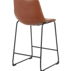 Clearance Drake Cognac Modern Industrial Faux Leather Barstool, 30 Less Expensive Barstools
