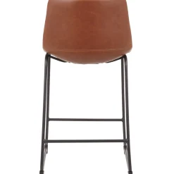 Clearance Drake Cognac Modern Industrial Faux Leather Barstool, 30 Less Expensive Barstools