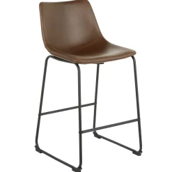 Hot Drake Espresso Faux Leather Modern Industrial Barstool, 30 Flash Sale Dining Chairs & Benches