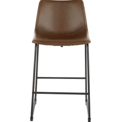 Hot Drake Espresso Faux Leather Modern Industrial Barstool, 30 Flash Sale Dining Chairs & Benches
