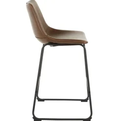Hot Drake Espresso Faux Leather Modern Industrial Barstool, 30 Flash Sale Dining Chairs & Benches