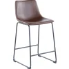 Outlet Drake Modern Faux Leather Industrial Barstool, Espresso Low Price Barstools