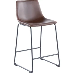 Outlet Drake Modern Faux Leather Industrial Barstool, Espresso Low Price Barstools