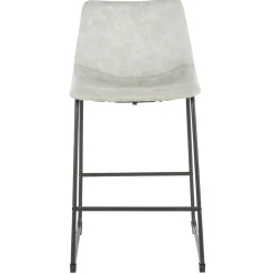 New Drake Modern Faux Leather Industrial Barstool, Light Grey Fashion Barstools