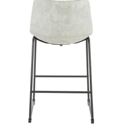 New Drake Modern Faux Leather Industrial Barstool, Light Grey Fashion Barstools